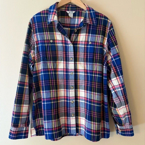 Duluth Trading Co Button Up Plaid Flannel Shirt Size Large Excellent Condition - Picture 2 of 9